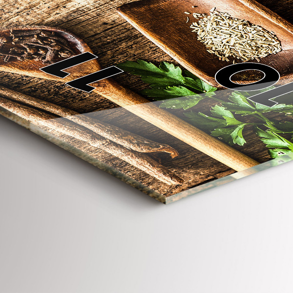 Vertikale Uhr mit motiv Löffel mit Gewürzen