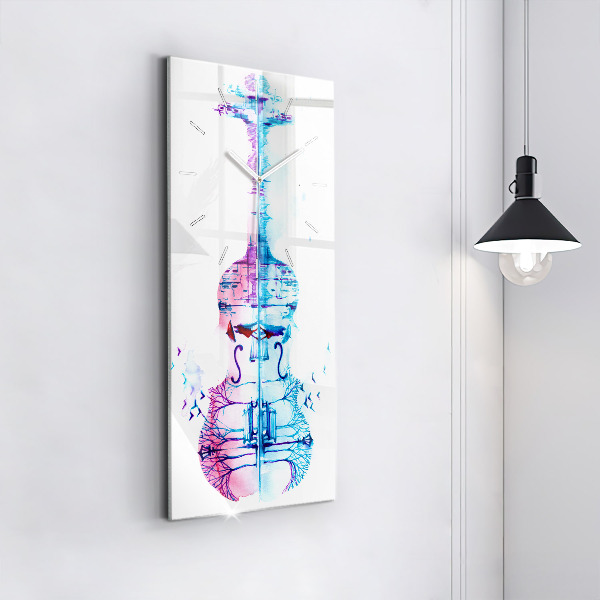 Vertikale Uhr mit motiv Cello Park See