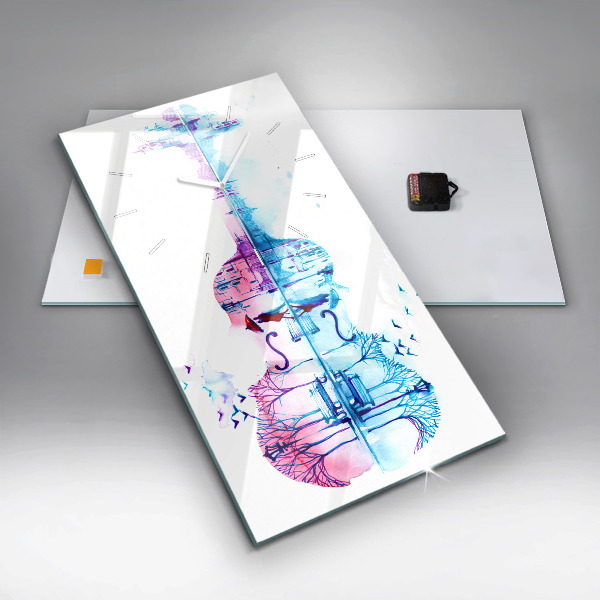 Vertikale Uhr mit motiv Cello Park See