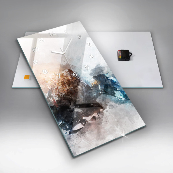 Vertikale Uhr Abstrakte Gesichter