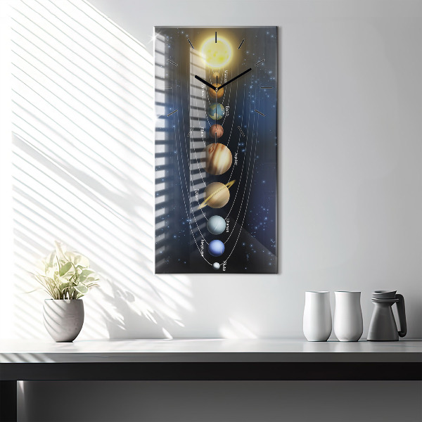 Vertikale Uhr mit motiv Sonnensystem