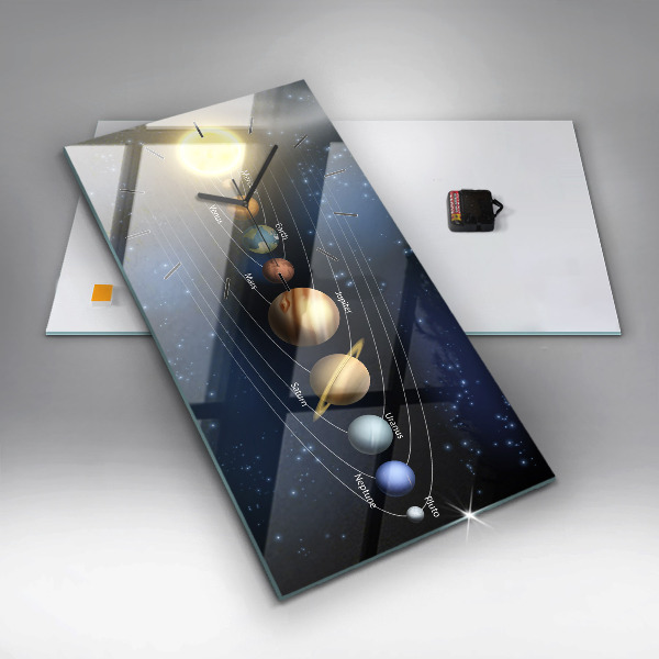 Vertikale Uhr mit motiv Sonnensystem