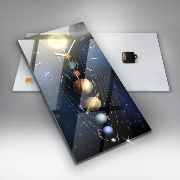 Vertikale Uhr mit motiv Sonnensystem