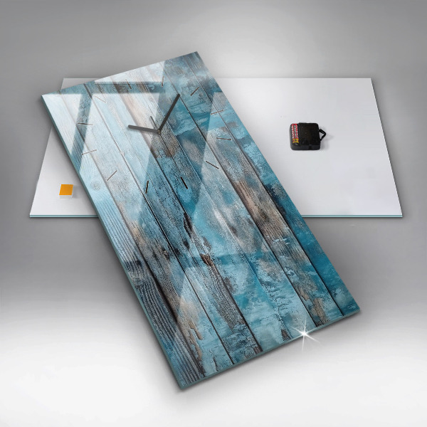 Vertikale Uhr mit motiv Blaue Platten