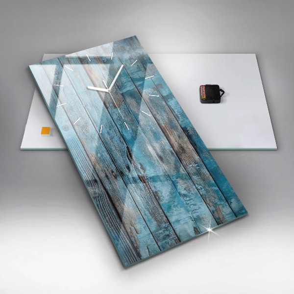 Vertikale Uhr mit motiv Blaue Platten
