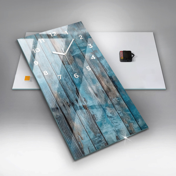 Vertikale Uhr mit motiv Blaue Platten