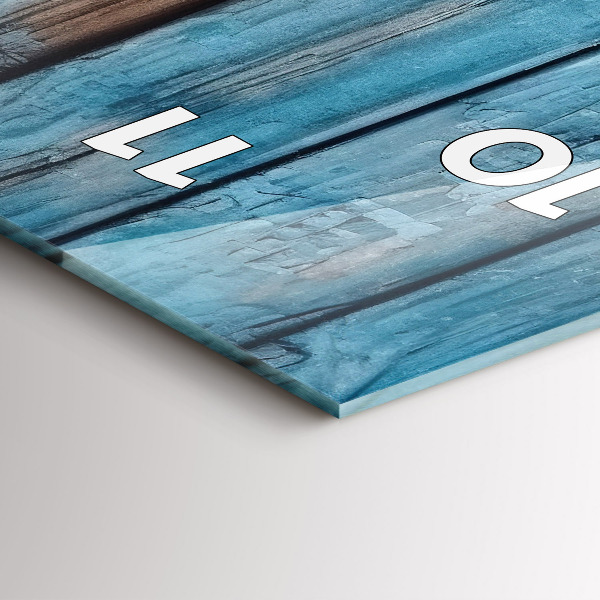 Vertikale Uhr mit motiv Blaue Platten