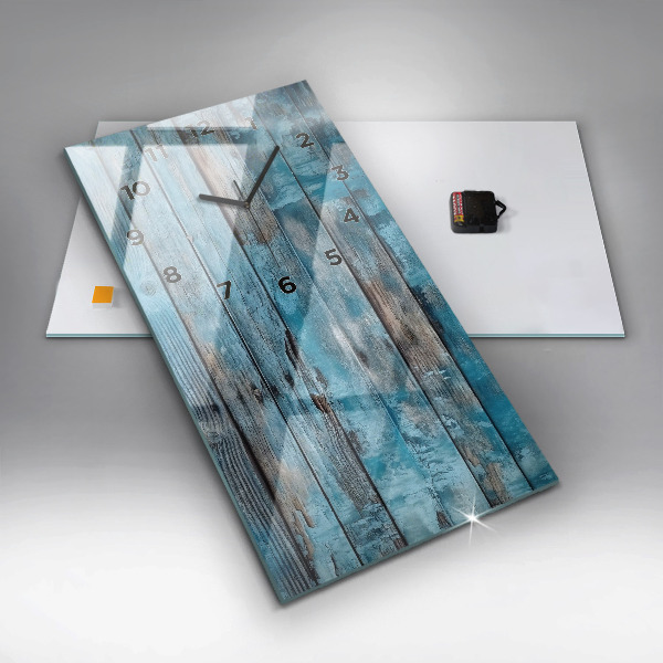 Vertikale Uhr mit motiv Blaue Platten