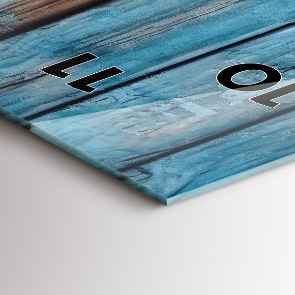 Vertikale Uhr mit motiv Blaue Platten