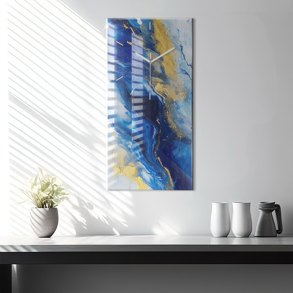 Vertikale Uhr Blauer Marmor