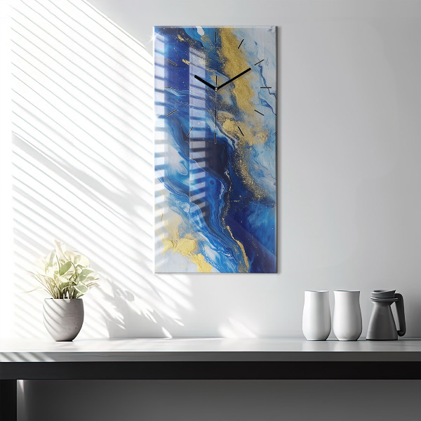 Vertikale Uhr Blauer Marmor