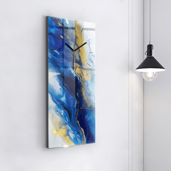 Vertikale Uhr Blauer Marmor