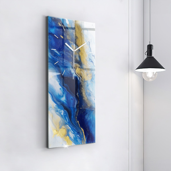 Vertikale Uhr Blauer Marmor