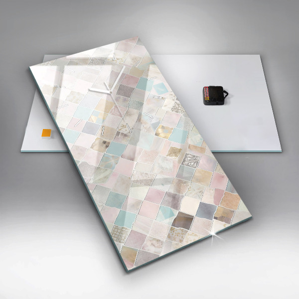 Vertikale Uhr mit motiv Farbige Fliesen