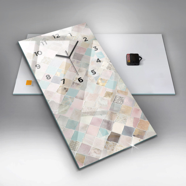 Vertikale Uhr mit motiv Farbige Fliesen