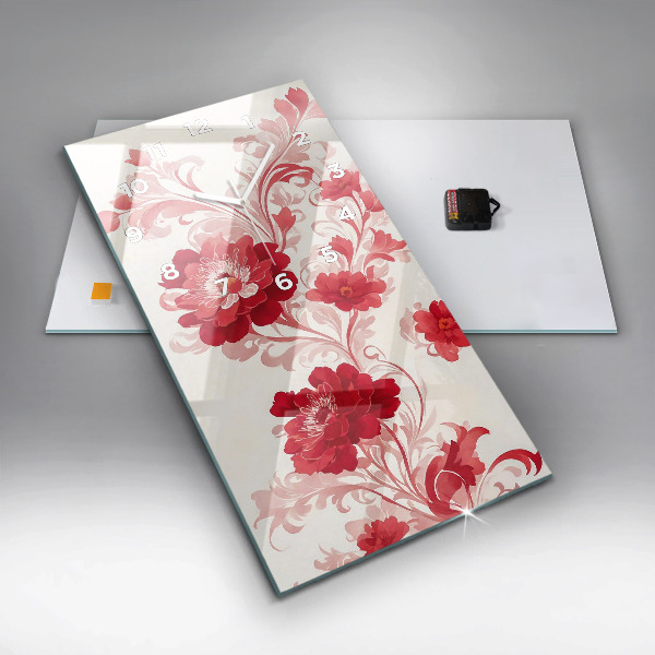 Vertikale Uhr Rote Blumen