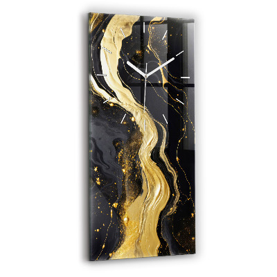 Vertikale Uhr mit motiv Goldener Marmor