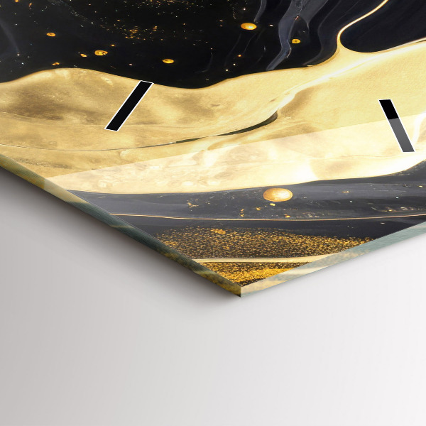 Vertikale Uhr mit motiv Goldener Marmor