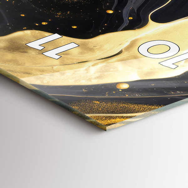 Vertikale Uhr mit motiv Goldener Marmor