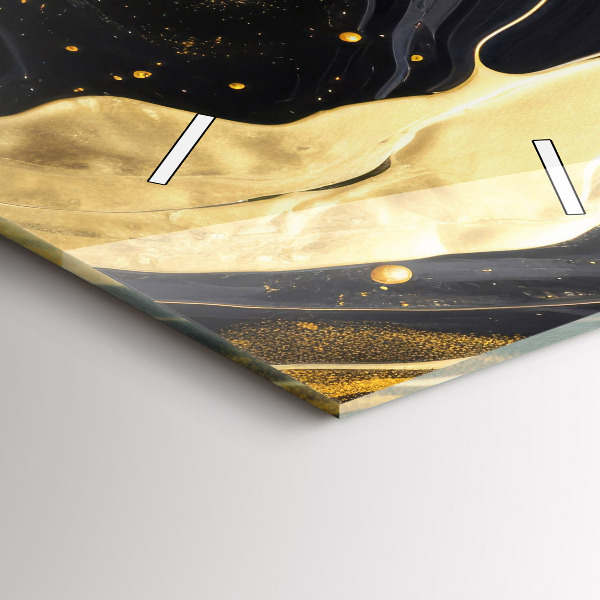 Vertikale Uhr mit motiv Goldener Marmor