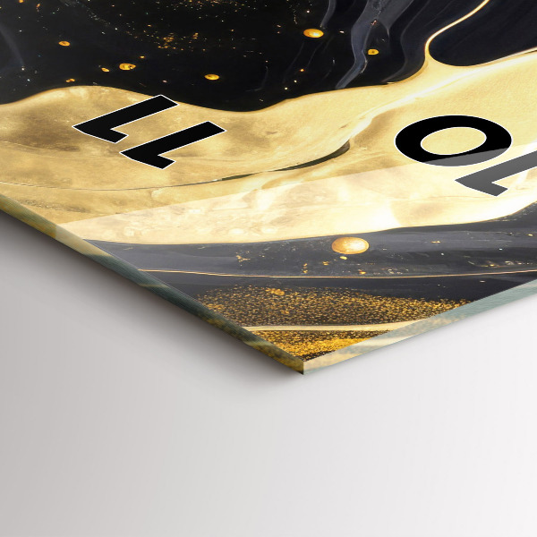 Vertikale Uhr mit motiv Goldener Marmor