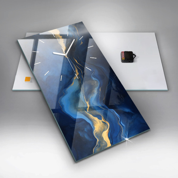 Vertikale Uhr Blauer Marmor