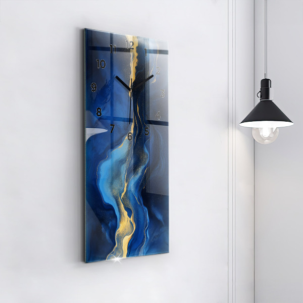 Vertikale Uhr Blauer Marmor