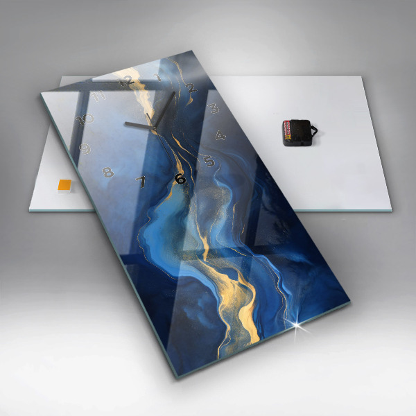 Vertikale Uhr Blauer Marmor