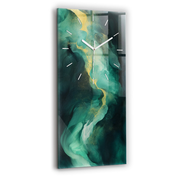 Vertikale Uhr mit motiv Grüner Marmor