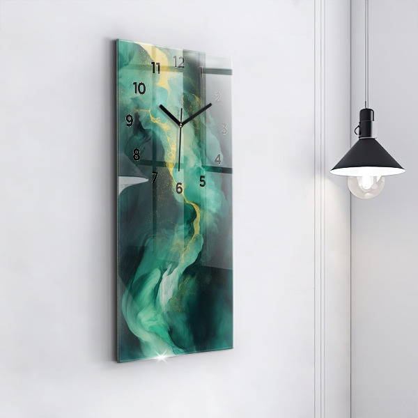 Vertikale Uhr mit motiv Grüner Marmor