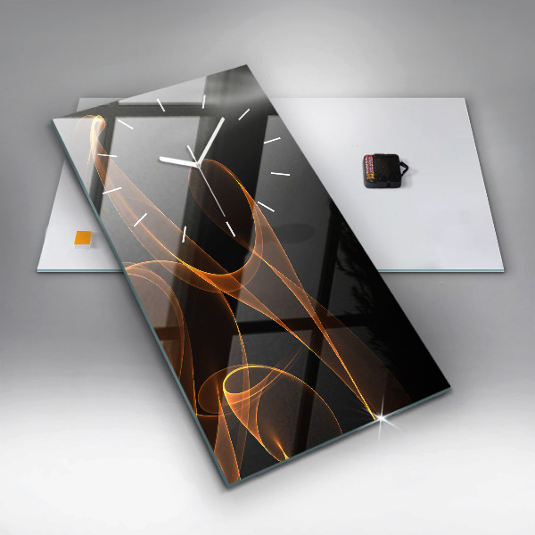 Vertikale Uhr mit motiv Orangefarbene Linien