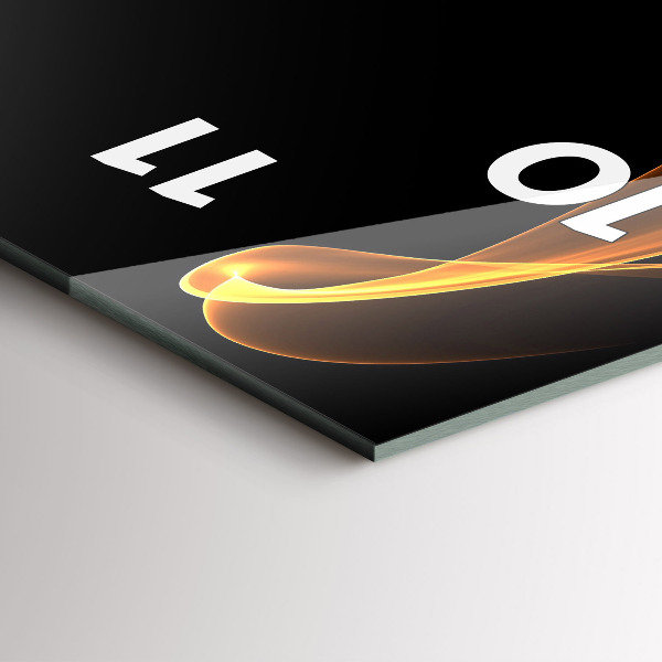 Vertikale Uhr mit motiv Orangefarbene Linien