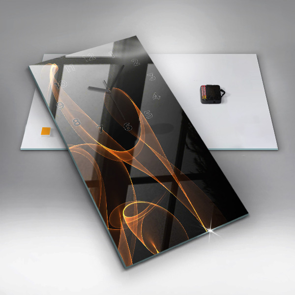 Vertikale Uhr mit motiv Orangefarbene Linien