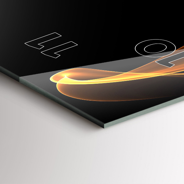 Vertikale Uhr mit motiv Orangefarbene Linien