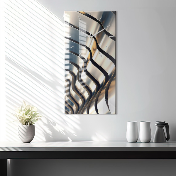 Vertikale Uhr mit motiv Silbernes Muster