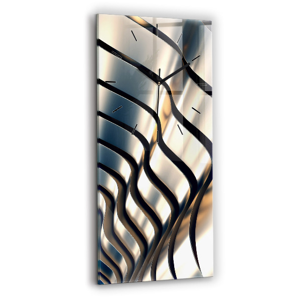 Vertikale Uhr mit motiv Silbernes Muster
