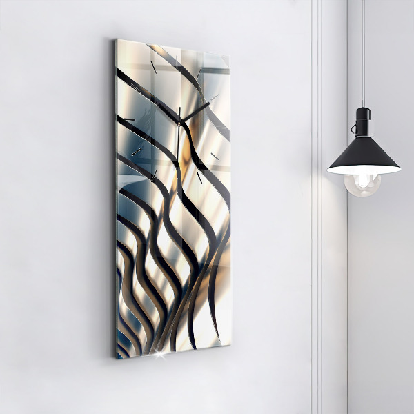 Vertikale Uhr mit motiv Silbernes Muster