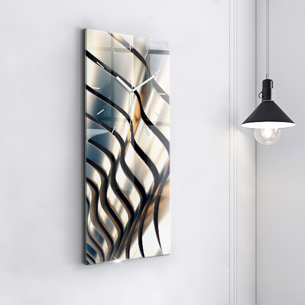 Vertikale Uhr mit motiv Silbernes Muster