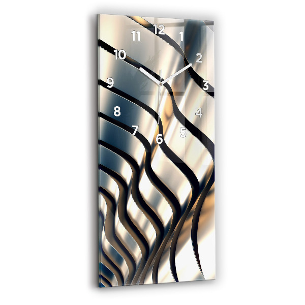Vertikale Uhr mit motiv Silbernes Muster
