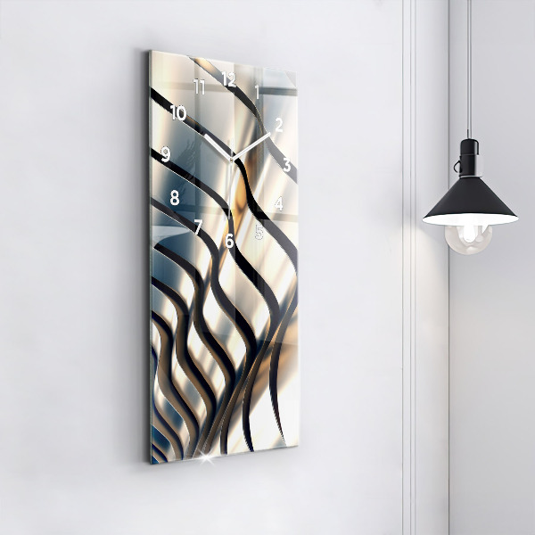 Vertikale Uhr mit motiv Silbernes Muster