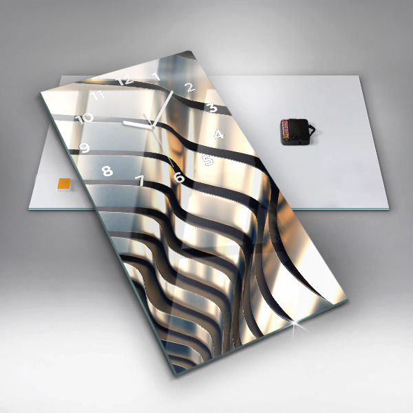 Vertikale Uhr mit motiv Silbernes Muster