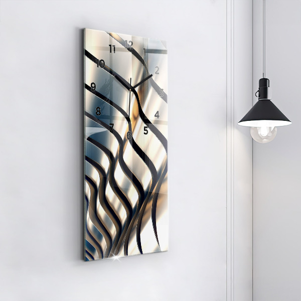 Vertikale Uhr mit motiv Silbernes Muster