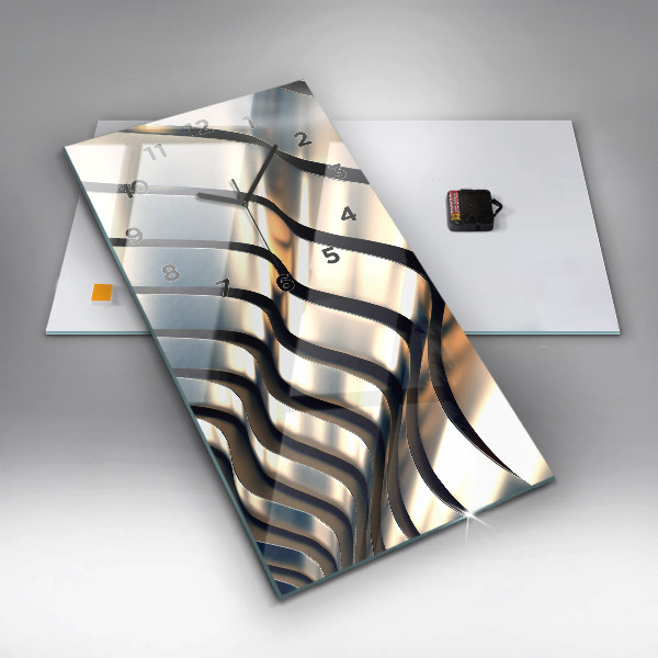 Vertikale Uhr mit motiv Silbernes Muster