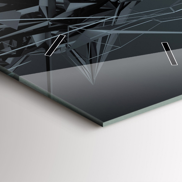 Vertikale Uhr mit motiv Schwarze Abstraktion