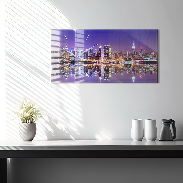 Horizontale Uhr mit motiv New York bei Nacht