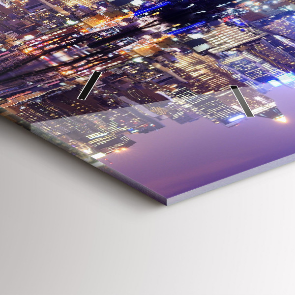 Horizontale Uhr mit motiv New York bei Nacht