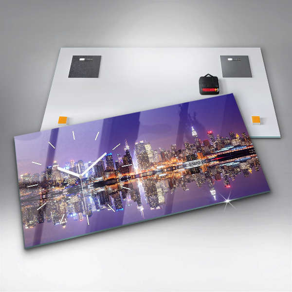 Horizontale Uhr mit motiv New York bei Nacht