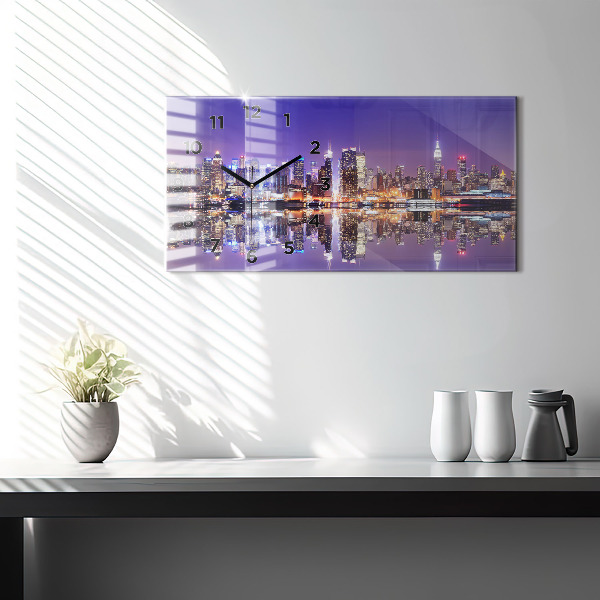 Horizontale Uhr mit motiv New York bei Nacht