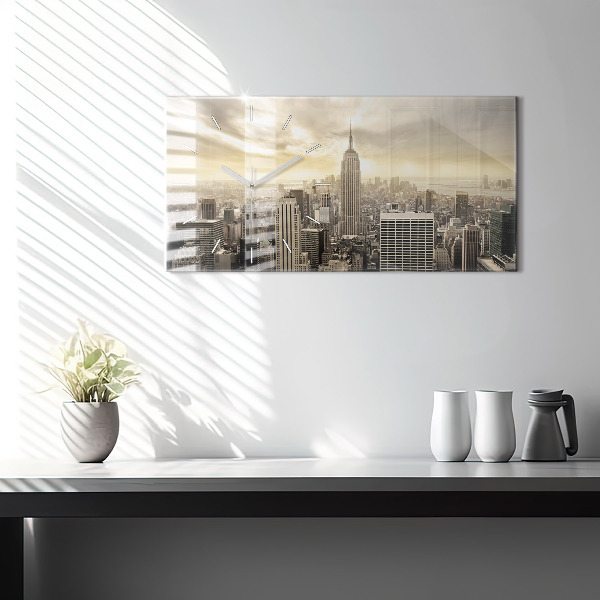 Horizontale Uhr mit motiv Türme in New York