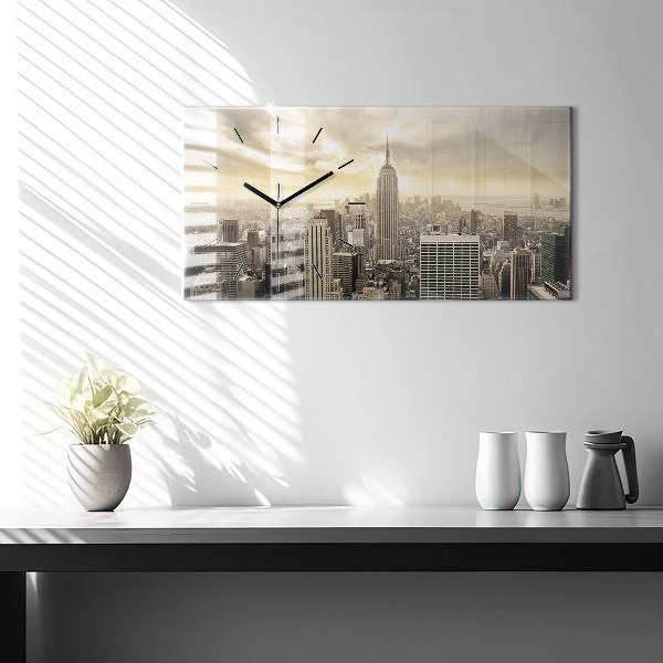 Horizontale Uhr mit motiv Türme in New York